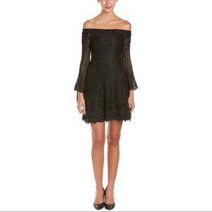 Nicholas Black Lace Bell Sleeve Little Black Dress